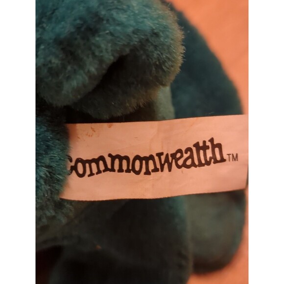 Commonwealth Christmas Reindeer 11" Green Plush Scarf Stripes Stuffed Animal - Picture 7 of 7